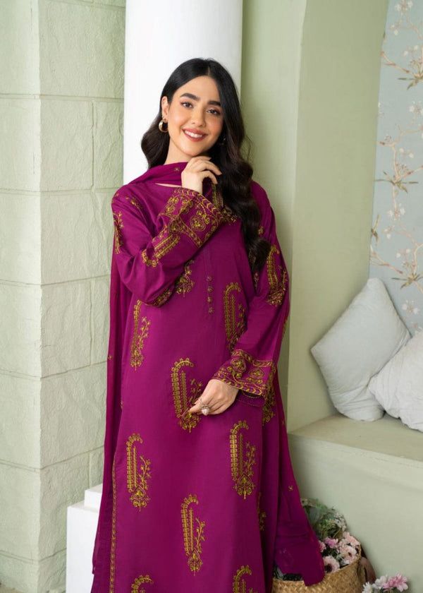 NUREH Premium Lawn 3PC Embroidered