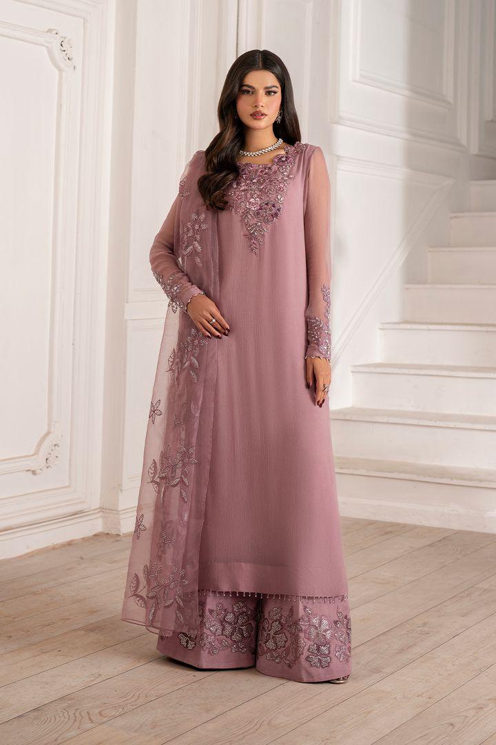 Iznik Chiffon Organza Malai 3 Piece Suit with Heavy Adda Work