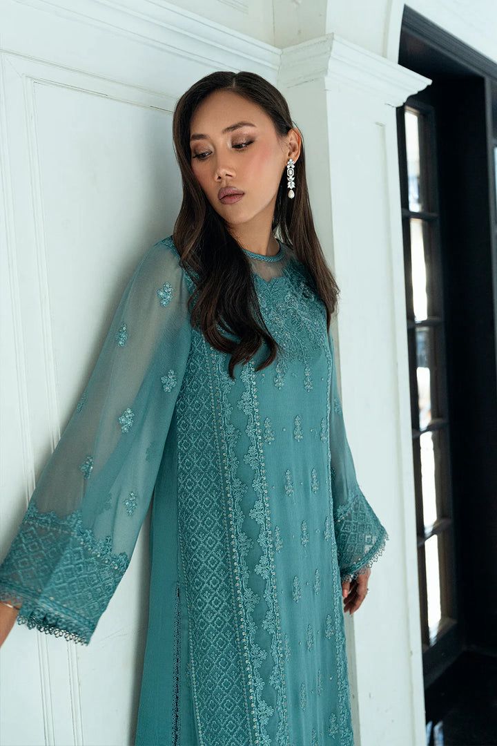 MAHNUR | AZURE – Unstitched Replica Chiffon Suit