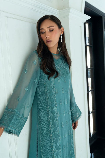 MAHNUR | AZURE – Unstitched Replica Chiffon Suit