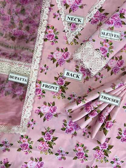 BAROQUE Unstitched Lawn 3PCs Suit