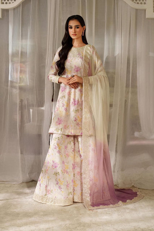 Iznik Lawn Printed Lawn 3 Piece Suit with Heavy Embroidery & Tie & Dye Chiffon Dupatta
