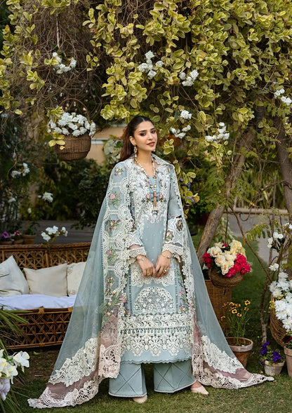 ELAF Chikankari Cotton Unstitched 3 Piece Suit with Khaddi Net Dupatta