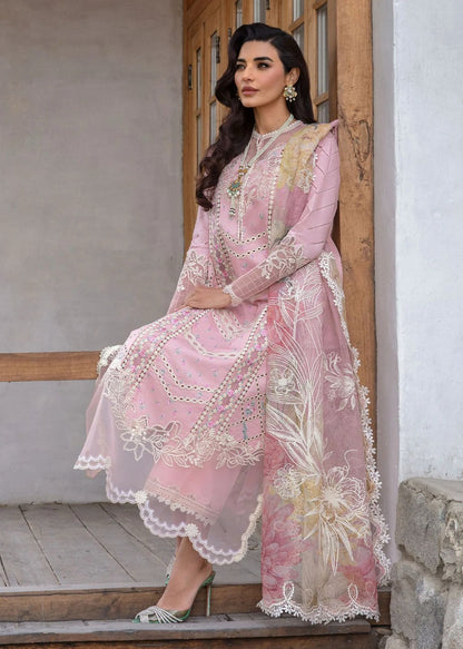 Crimson Luxury Lawn Unstitched 3 Piece Suit with Heavy Chikankari Embroidery & Khaddi Net Dupatta