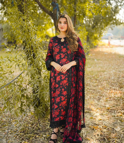 ANEELA’S Replica Lawn Embroidered 3PC