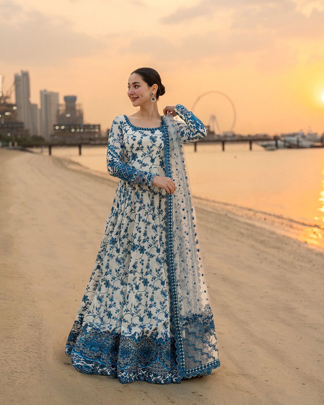Faiza Saqlain Premium Fully Embroidered Lawn 3 Piece Suit with Organza Dupatta