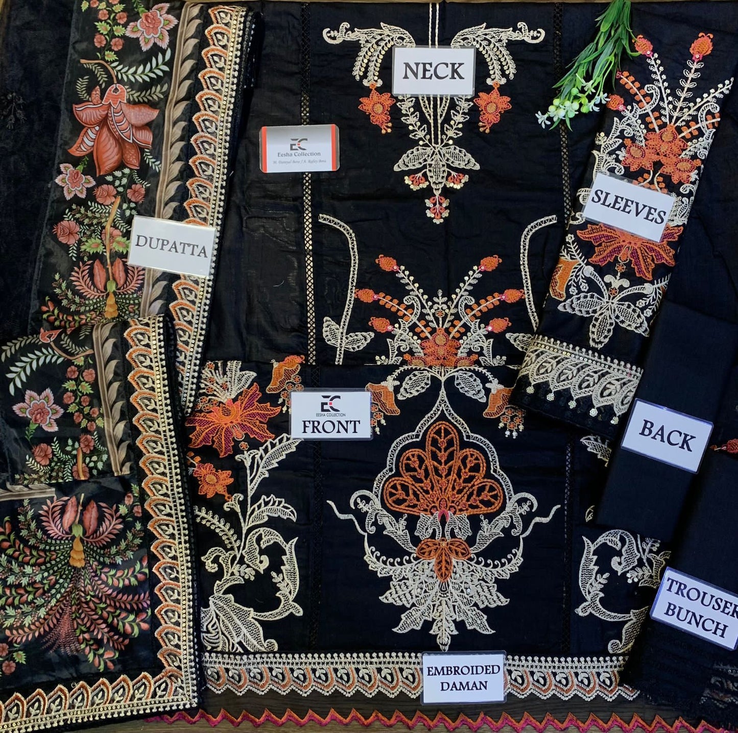 MARIA B Sateen Lawn Premium 3PC Embroidered Suit