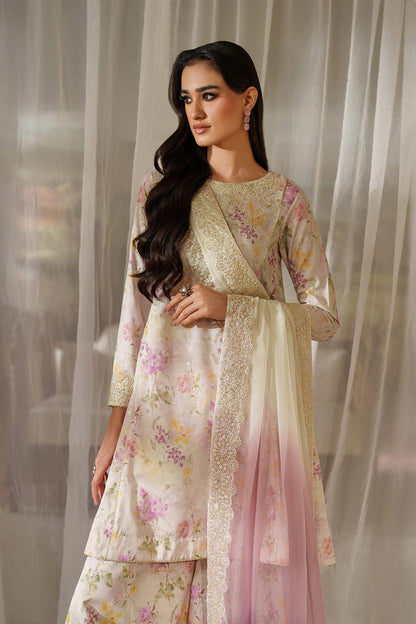 Iznik Lawn Printed Lawn 3 Piece Suit with Heavy Embroidery & Tie & Dye Chiffon Dupatta