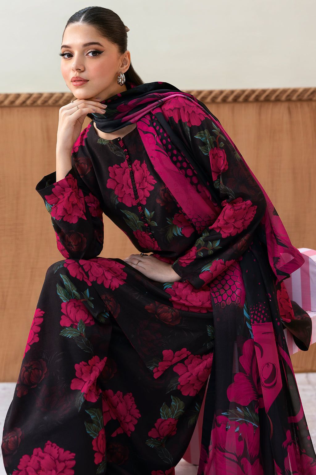 AFSANAH  Unstitched Premium Lawn 3PCs Suit
