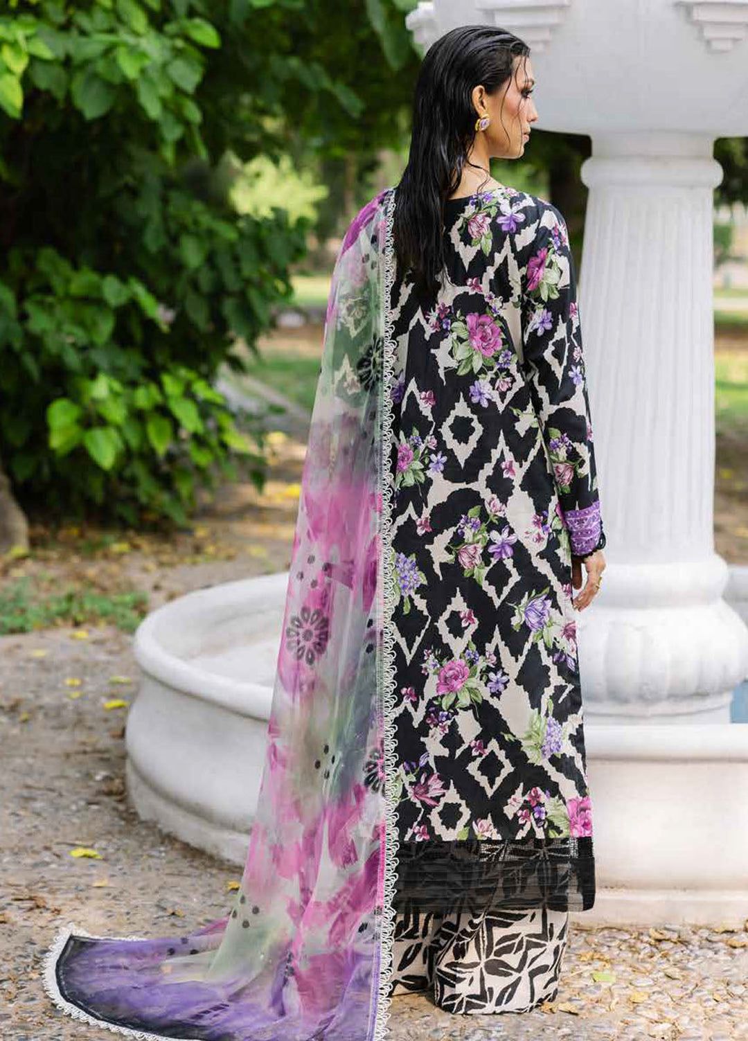 NUREH Lawn 3 Piece Suit with Sequin Embroidery & Chiffon Dupatta