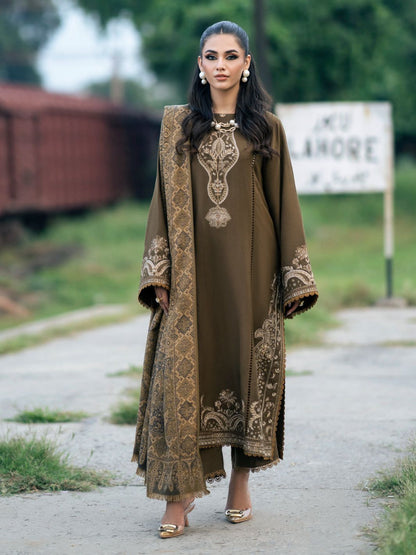 IZEL Premium Lawn 3PC Suit Slub Voil Dupatta Embroidered Dress