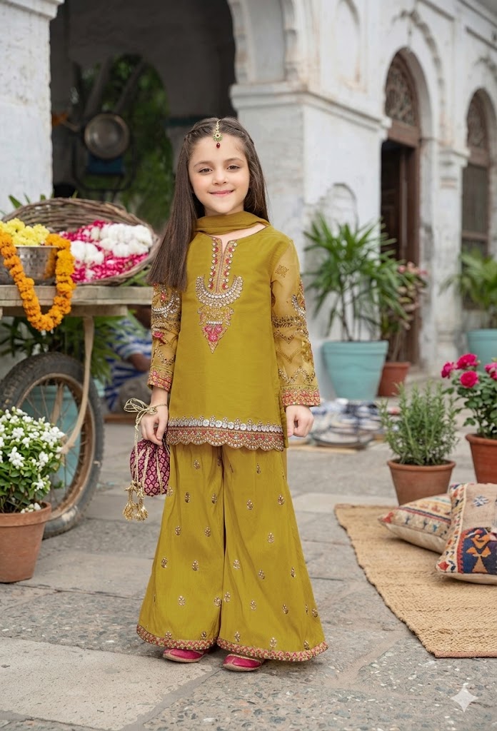 Luxury Embroidered 3PC Kids Outfit