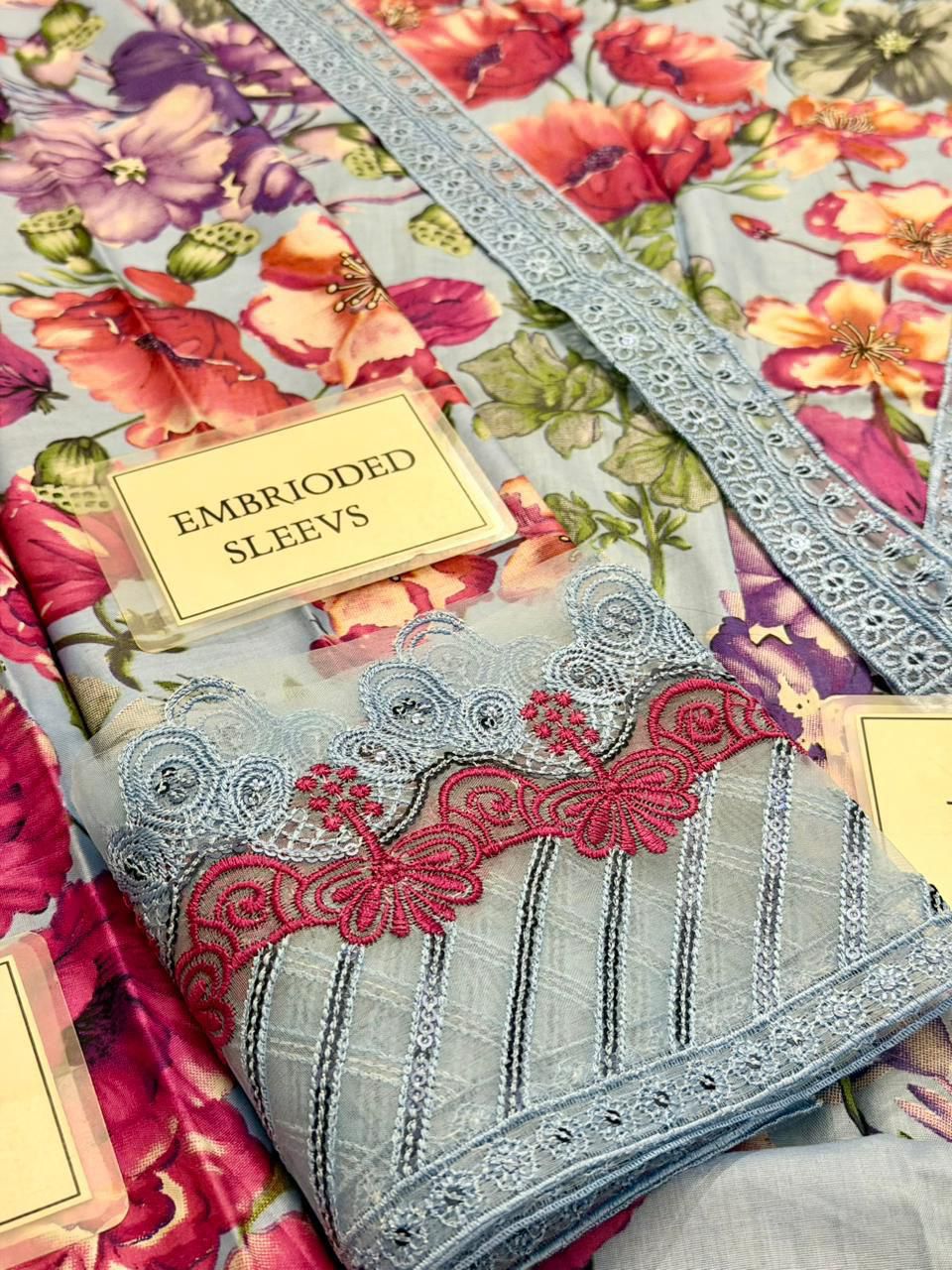 MARIA B Printed Lawn Embroidered Spengle Work 3PCs