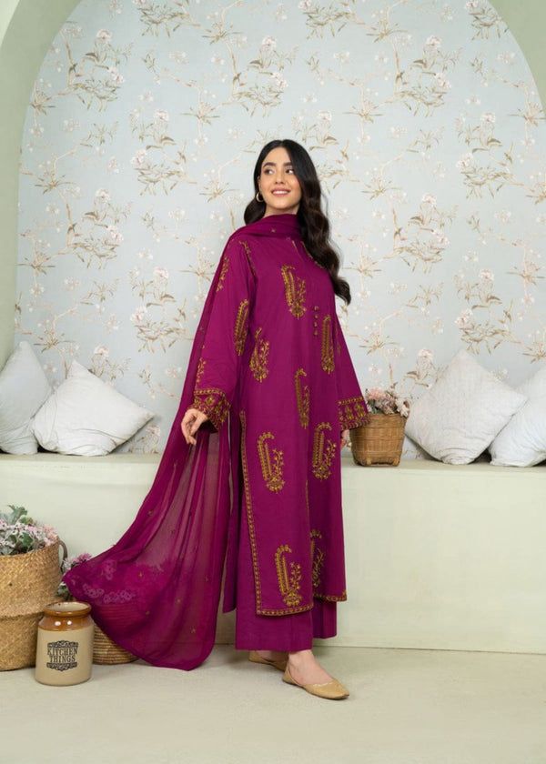 NUREH Premium Lawn 3PC Embroidered