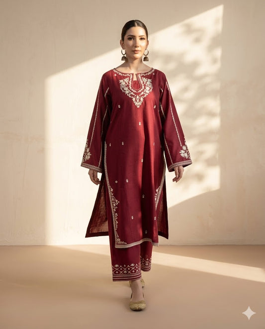 Premium Embroidered Lawn 2PC Suit