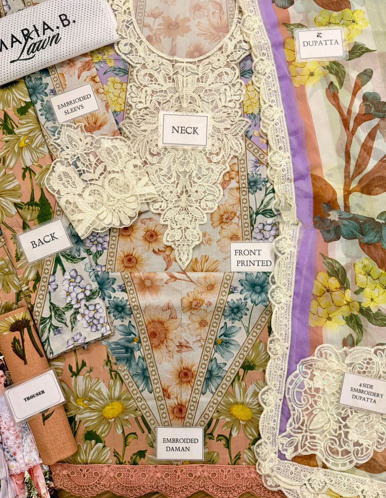 MARIA B 3PC Printed Lawn Suit