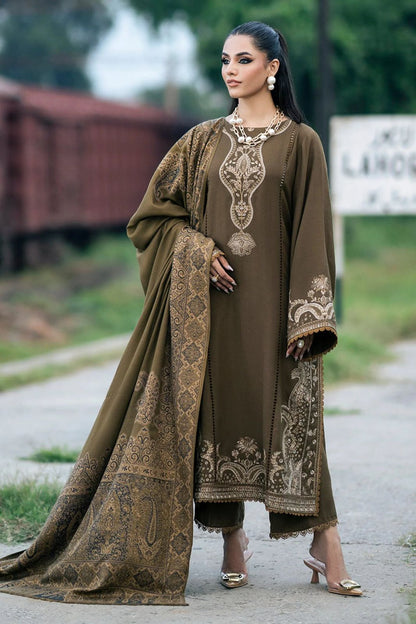 IZEL Premium Lawn 3PC Suit Slub Voil Dupatta Embroidered Dress