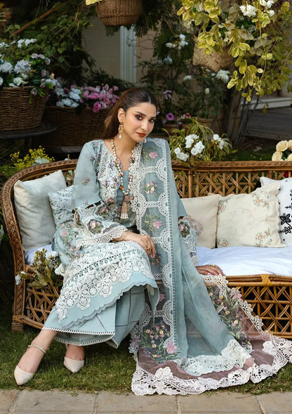 ELAF Chikankari Cotton Unstitched 3 Piece Suit with Khaddi Net Dupatta