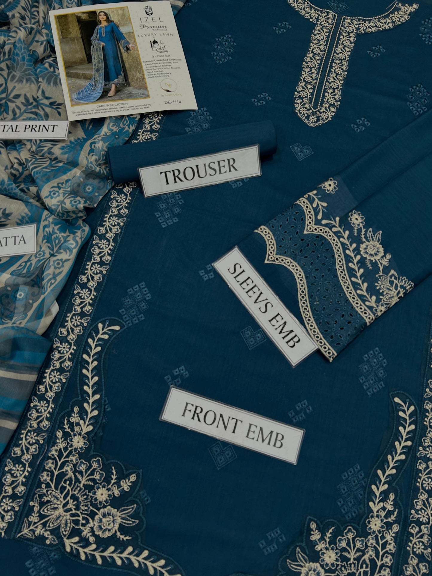 IZEL Lawn 3PC Suit Heavy Embroidery