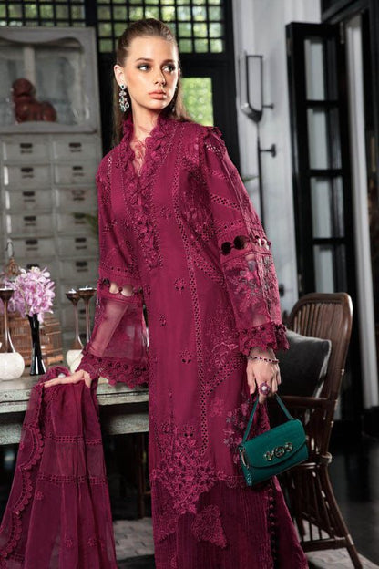 Marai.B Cotton Chikankari Heavy Embroidered 3 Piece Suit with Organza Dupatta