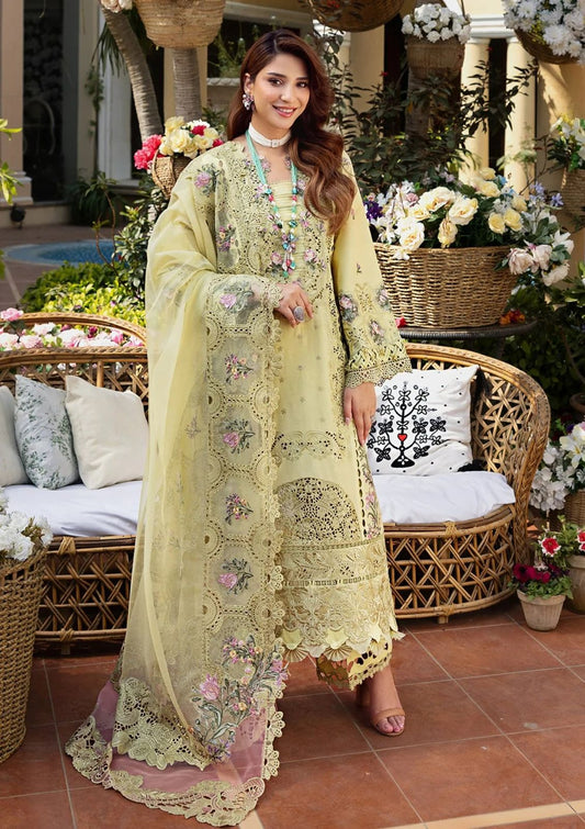 ELAF Chikankari Cotton Unstitched 3 Piece Suit with Khaddi Net Dupatta