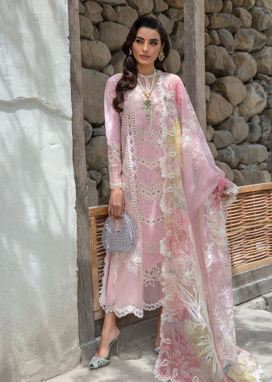Crimson Luxury Lawn Unstitched 3 Piece Suit with Heavy Chikankari Embroidery & Khaddi Net Dupatta