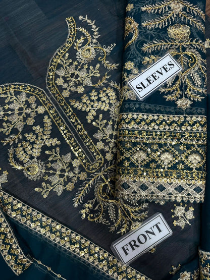 ASIM JOFA  Premium 3PC Chiffon Embroidered Suit