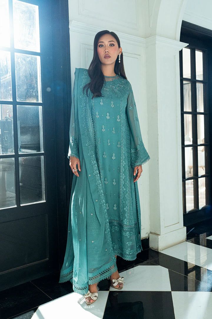 MAHNUR | AZURE – Unstitched Replica Chiffon Suit