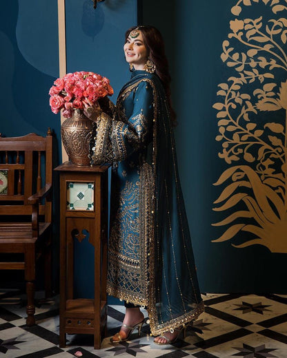 ASIM JOFA  Premium 3PC Chiffon Embroidered Suit