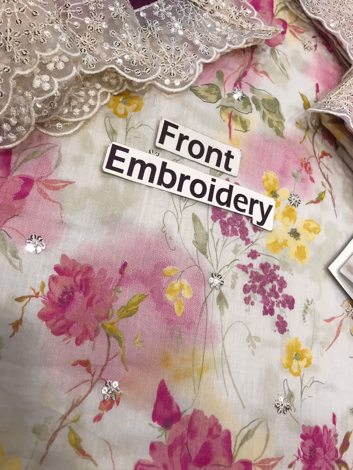 Iznik Lawn Printed Lawn 3 Piece Suit with Heavy Embroidery & Tie & Dye Chiffon Dupatta