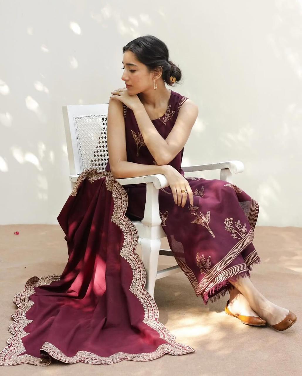 Maharani Premium Embroidered Lawn 3PC Suit