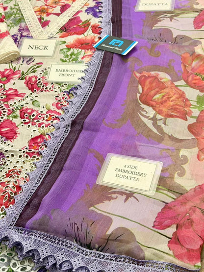 MARIA B Printed Lawn Embroidered Spengle Work 3PCs