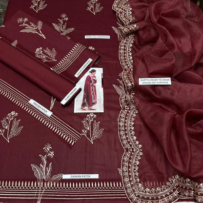 Maharani Premium Embroidered Lawn 3PC Suit