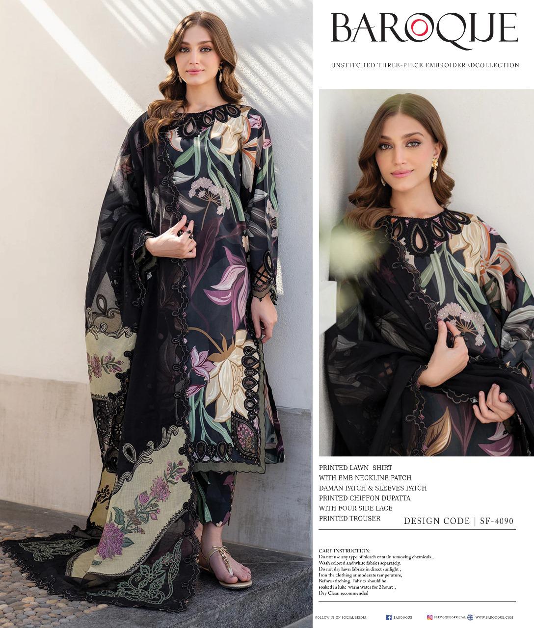 BAROOQUE Luxury Embroidered 3PC