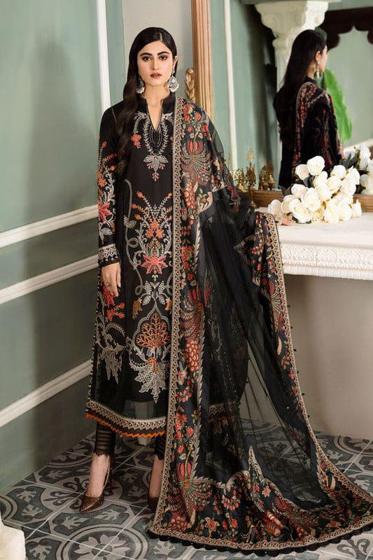 MARIA B Sateen Lawn Premium 3PC Embroidered Suit