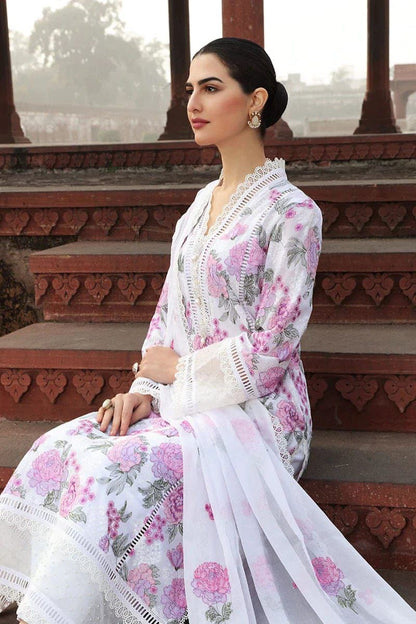 Breeze Summer Lawn Premium Embroidered 3 Piece Suit with Chiffon Dupatta