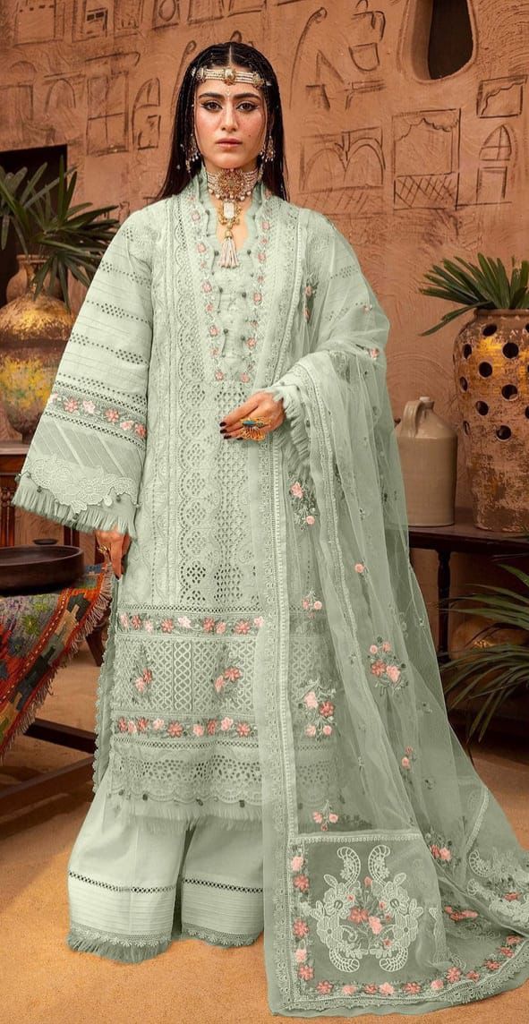 Adan Libas Chikankari Lawn Suit