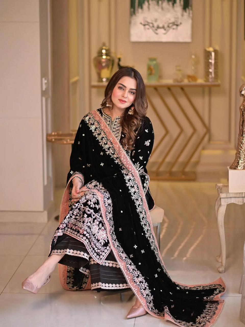Aneela’s Heavy Sequins Cotton Suit