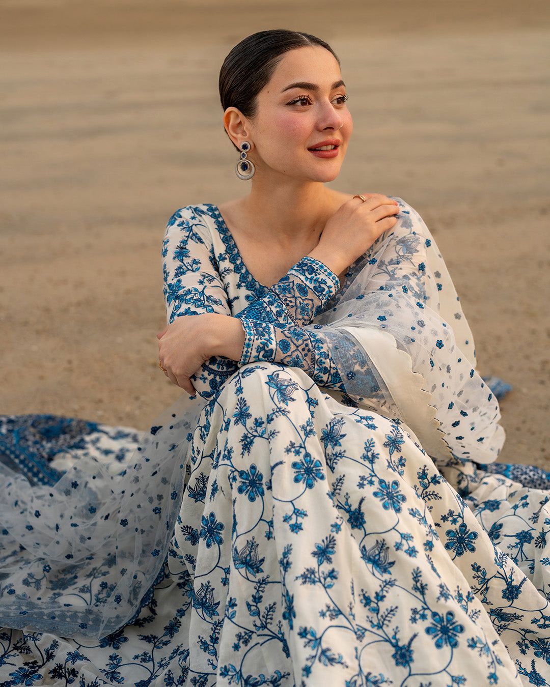Faiza Saqlain Premium Fully Embroidered Lawn 3 Piece Suit with Organza Dupatta