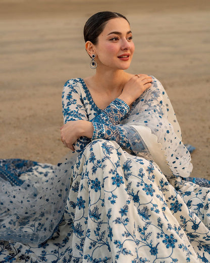 Faiza Saqlain Premium Fully Embroidered Lawn 3 Piece Suit with Organza Dupatta