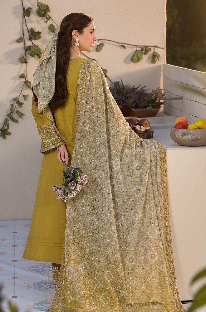 Qalamqar Premium Lawn Embroidered 3PC Suit
