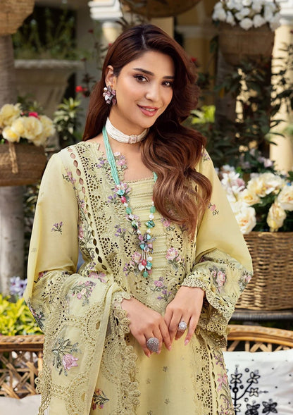 ELAF Chikankari Cotton Unstitched 3 Piece Suit with Khaddi Net Dupatta