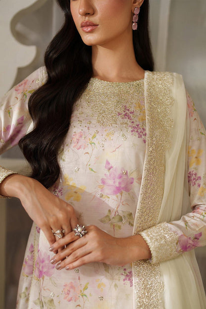Iznik Lawn Printed Lawn 3 Piece Suit with Heavy Embroidery & Tie & Dye Chiffon Dupatta