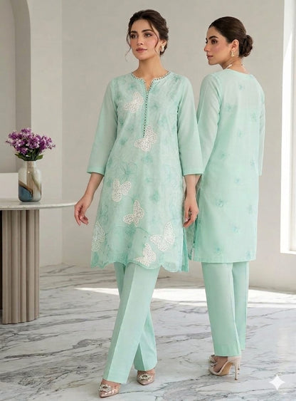 Maria.B Butterfly 2 Piece Chikankari Embroidered Suit with Sequin Work
