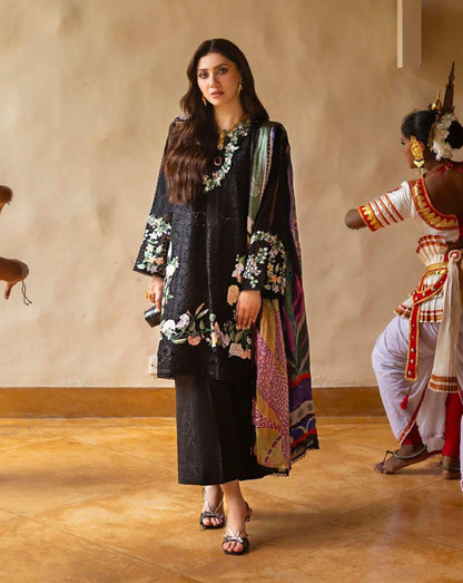 MUSHQ Lawn Unstitched 3 Piece Suit with Heavy Chikankari Embroidery & Silk Digital Dupatta