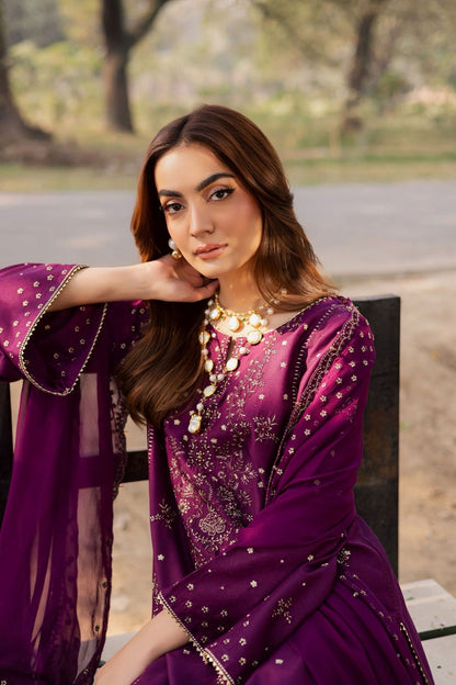 BATIK Premium Lawn 3PC Suit Heavy Embroidered Khadi Net Dupatta Dress