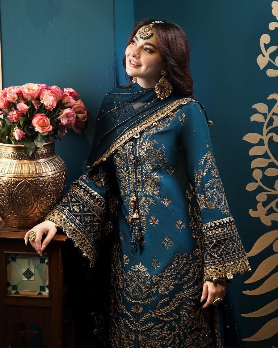 ASIM JOFA  Premium 3PC Chiffon Embroidered Suit