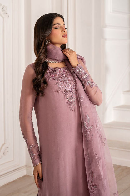 Iznik Chiffon Organza Malai 3 Piece Suit with Heavy Adda Work