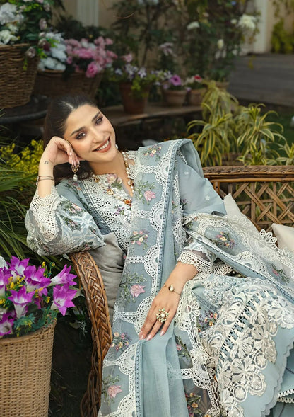 ELAF Chikankari Cotton Unstitched 3 Piece Suit with Khaddi Net Dupatta