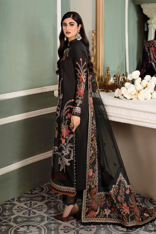 MARIA B Sateen Lawn Premium 3PC Embroidered Suit